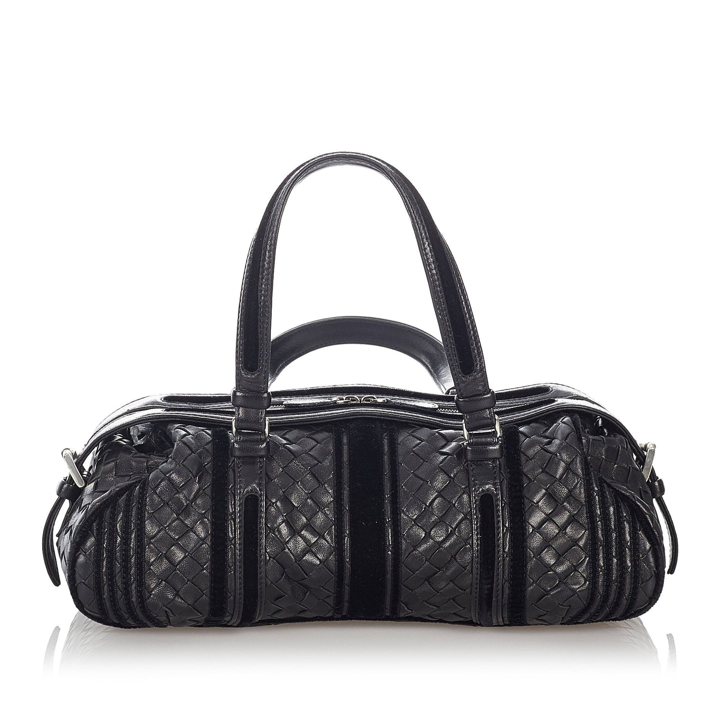 Intrecciato Leather Boston Bag