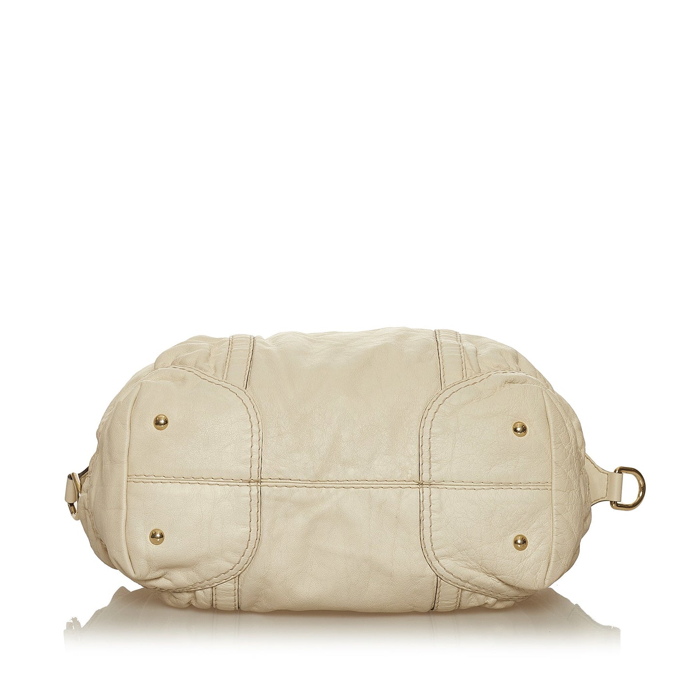 Horsebit Nail Leather Boston Bag