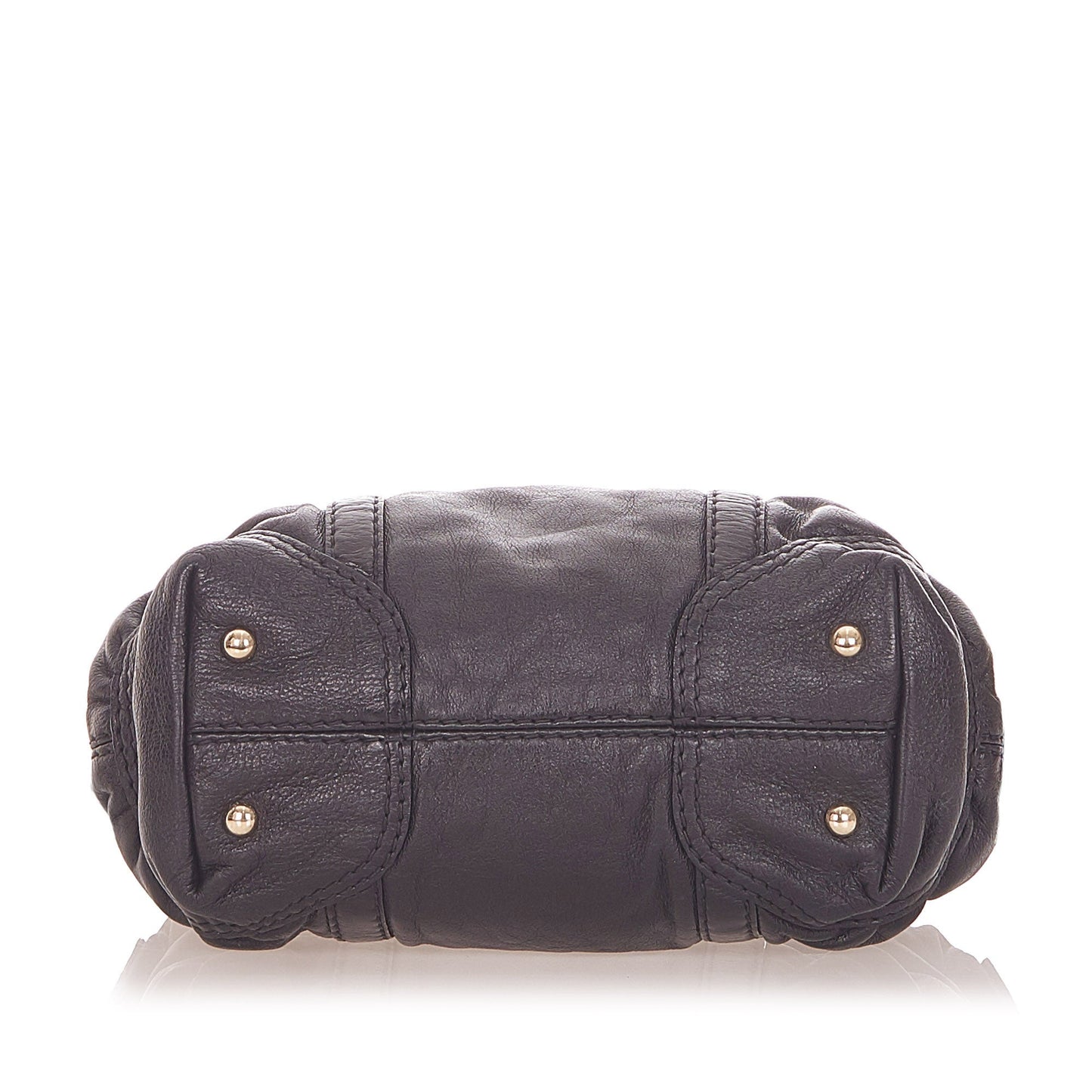 Horsebit Nail Leather Boston Bag