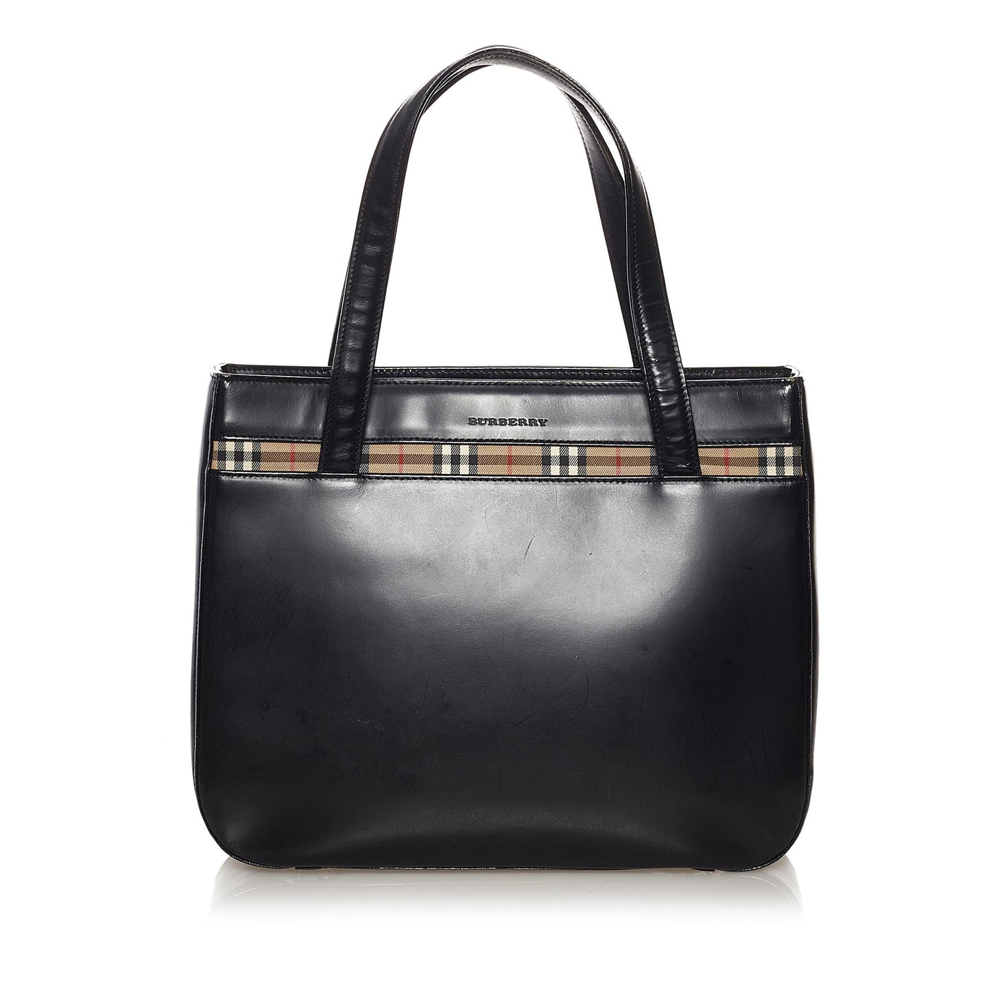 Haymarket Check Leather Handbag