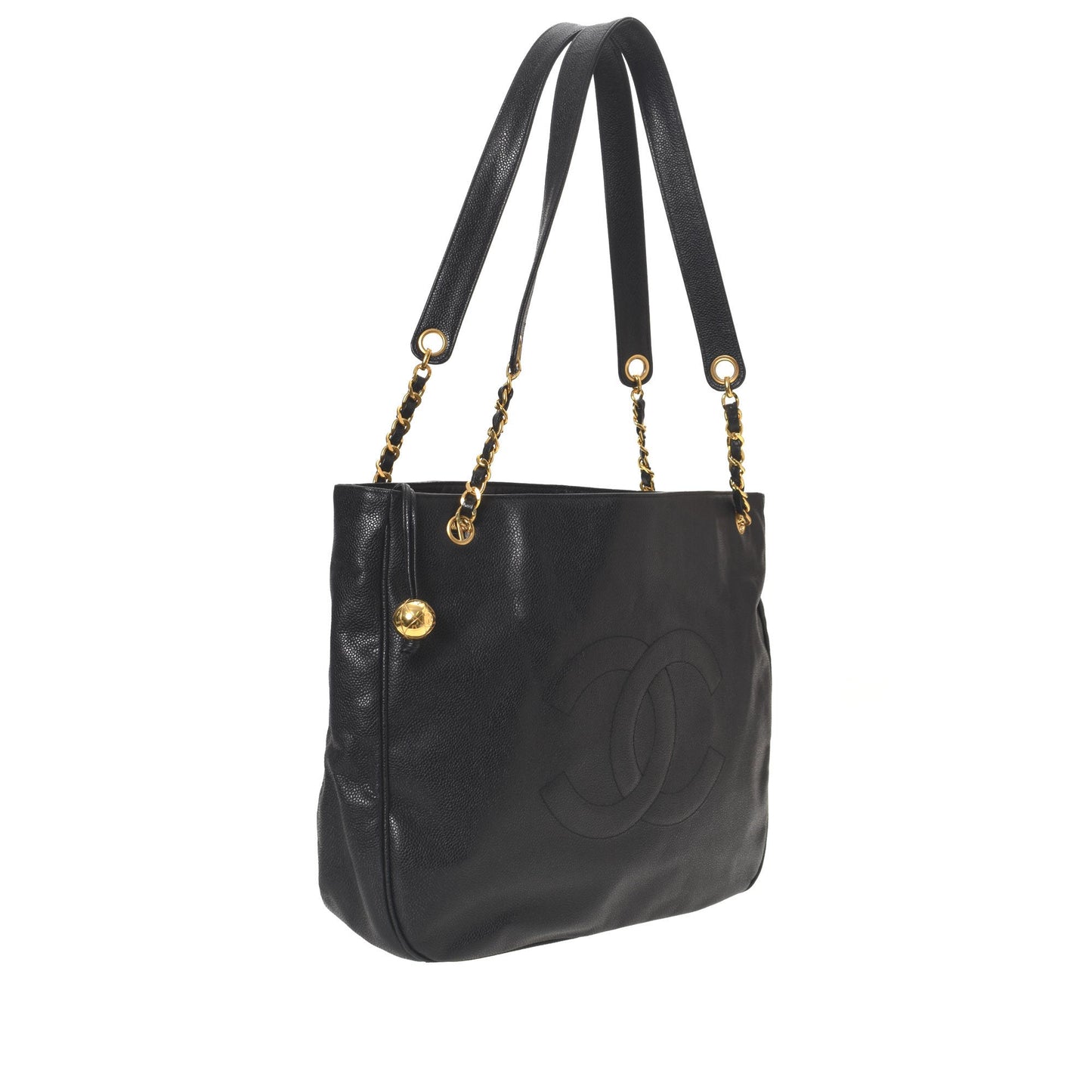 CC Caviar Chain Tote Bag