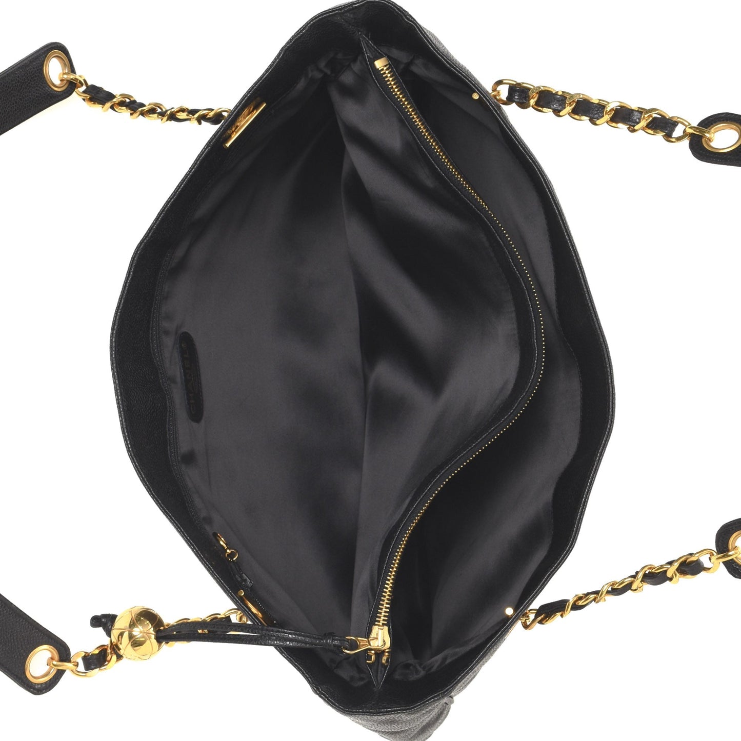 CC Caviar Chain Tote Bag