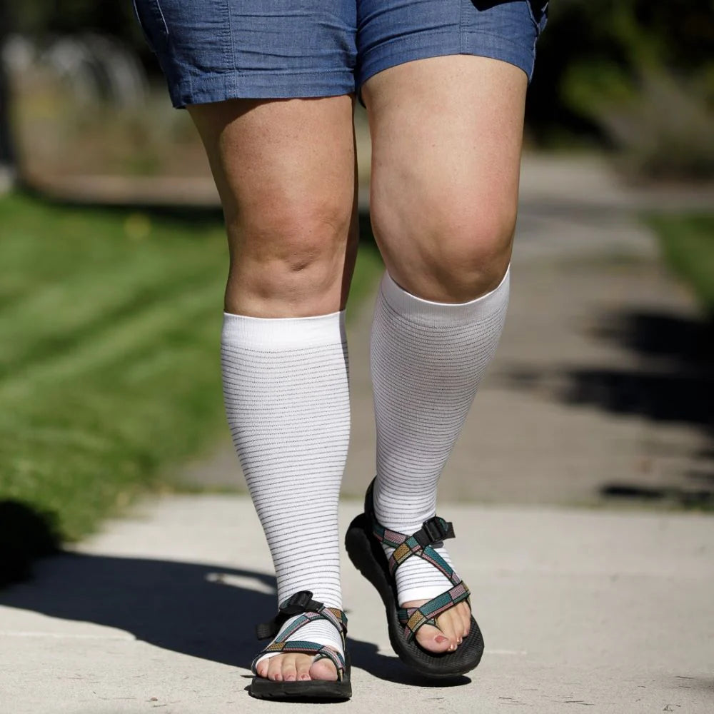 Compression Heathered Collection (Open Toe Sock - Cotton)