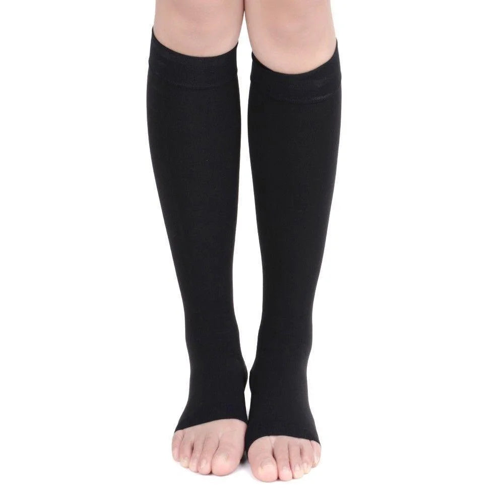 Open Toe Compression Socks - Easy to Put On Toeless Support Stockings!