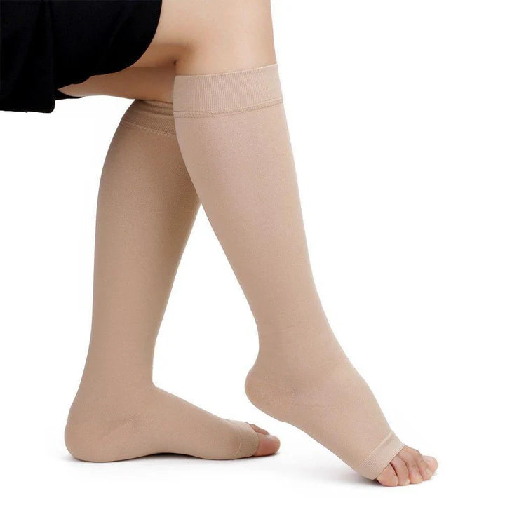 Open Toe Compression Socks - Easy to Put On Toeless Support Stockings!