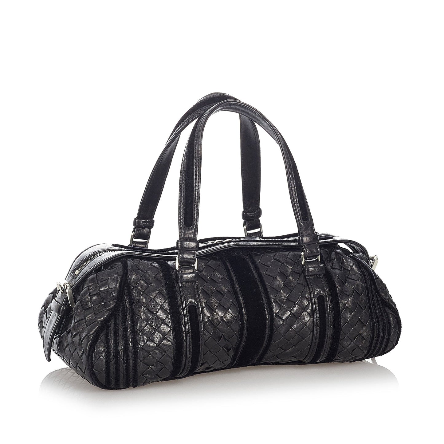 Intrecciato Leather Boston Bag