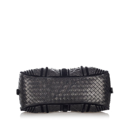 Intrecciato Leather Boston Bag
