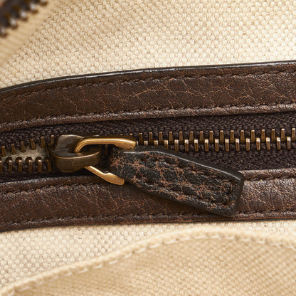 GG Canvas Bamboo Crafty Handbag