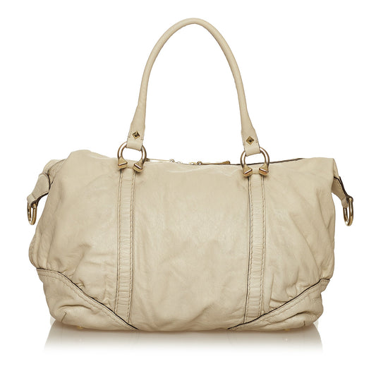Horsebit Nail Leather Boston Bag
