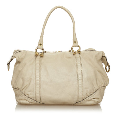 Horsebit Nail Leather Boston Bag