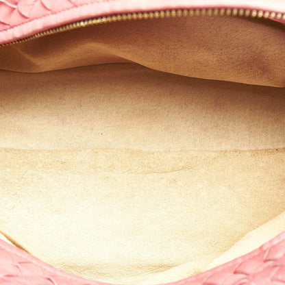 Intrecciato Leather Boston Bag
