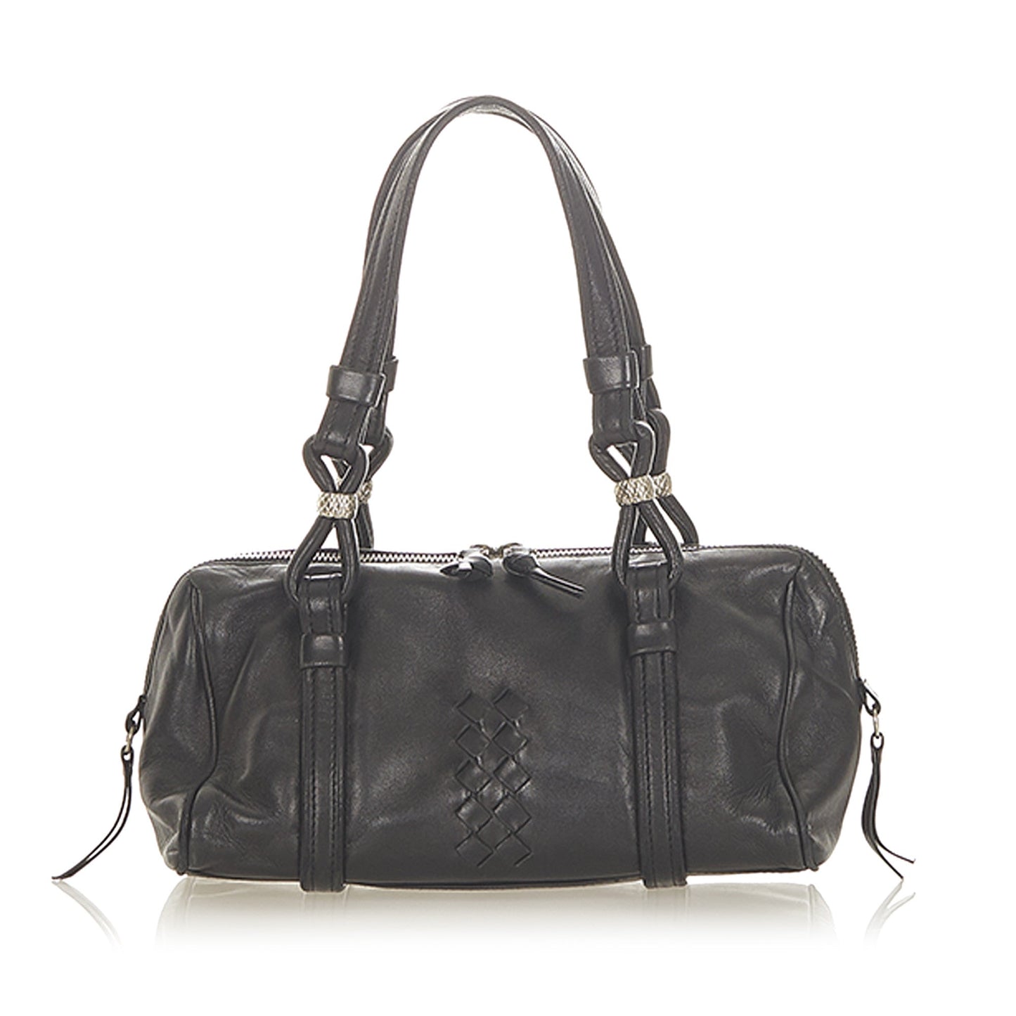 Intrecciato Leather Boston Bag