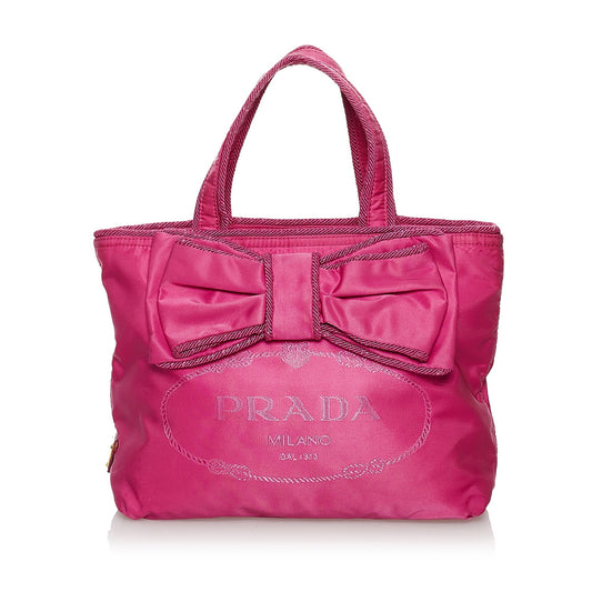 Canapa Tessuto Bow Handbag