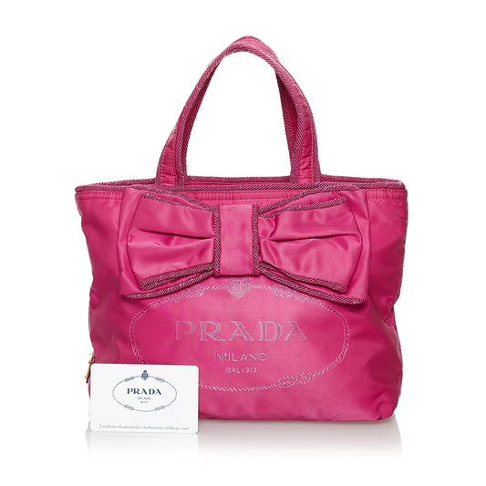 Canapa Tessuto Bow Handbag