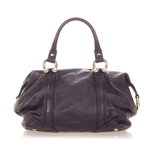 Horsebit Nail Leather Boston Bag