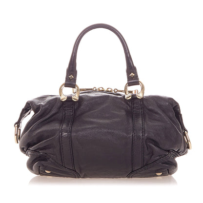 Horsebit Nail Leather Boston Bag