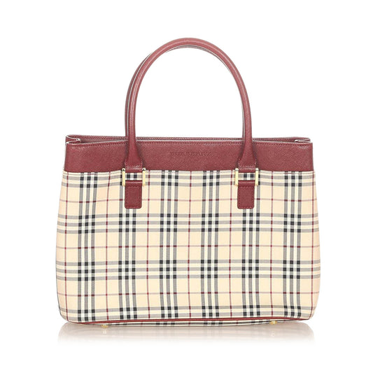 House Check Canvas Handbag