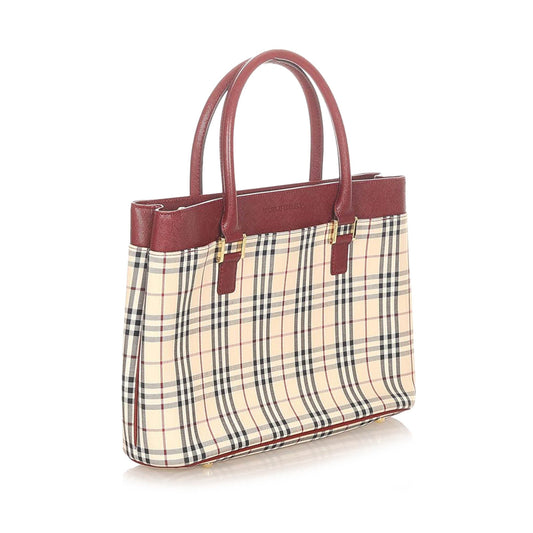 House Check Canvas Handbag