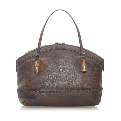Bamboo Crafty Leather Handbag