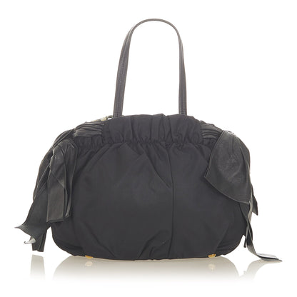 Python Print Bow Tessuto Handbag