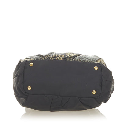Python Print Bow Tessuto Handbag
