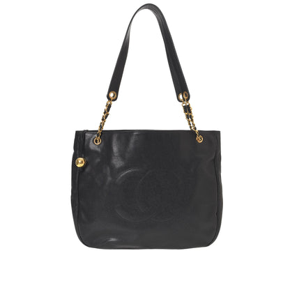 CC Caviar Chain Tote Bag