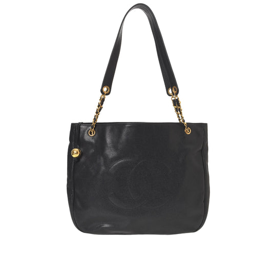 CC Caviar Chain Tote Bag