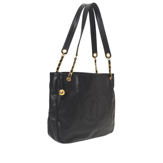 CC Caviar Chain Tote Bag