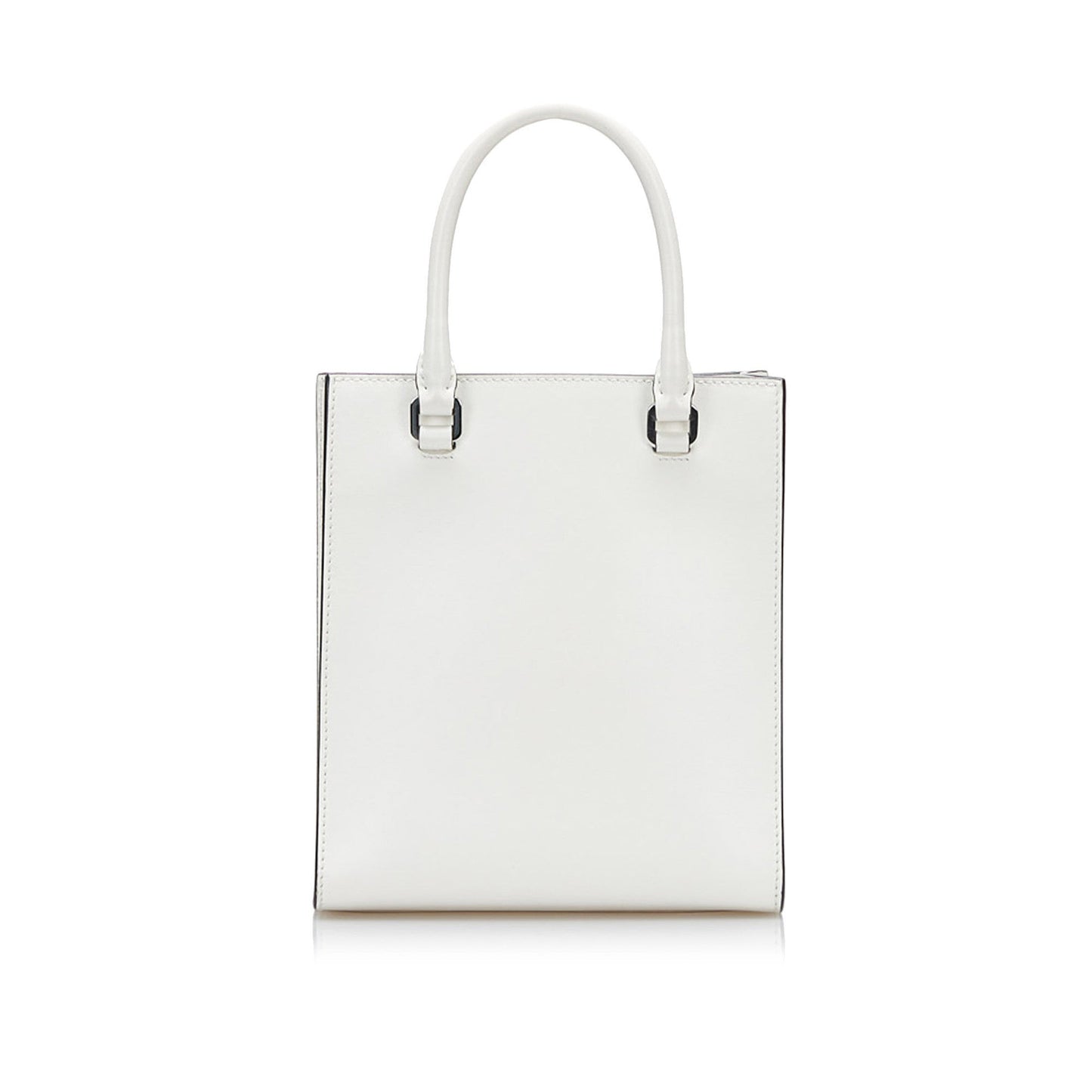 Enameled Triangle Leather Handbag
