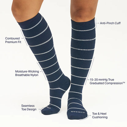 Knee-High Compression Socks – 3 Pack Stripe