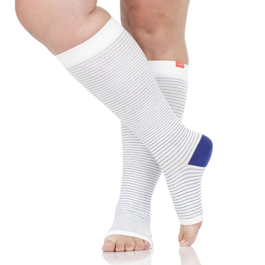 Compression Heathered Collection (Open Toe Sock - Cotton)